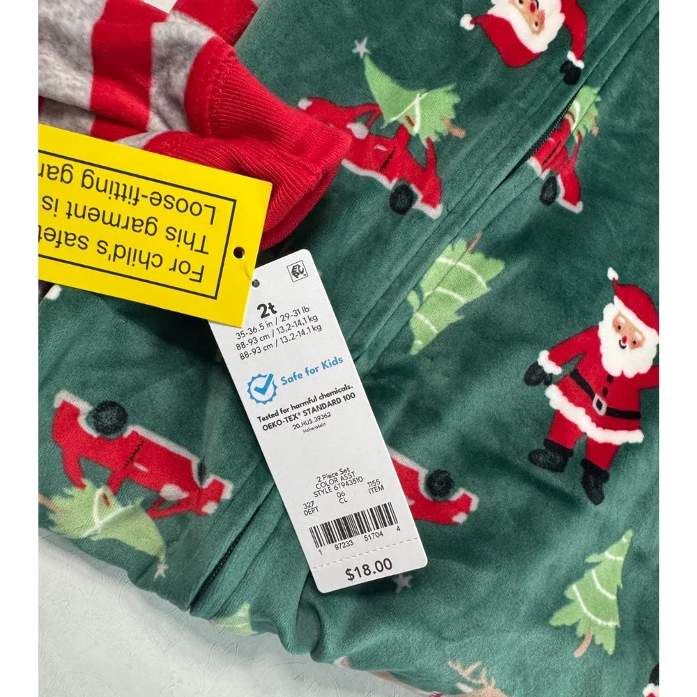 Carter's Just One You Toddler Boys 2pk Snug Fit Christmas Footed Pajama Set 2T